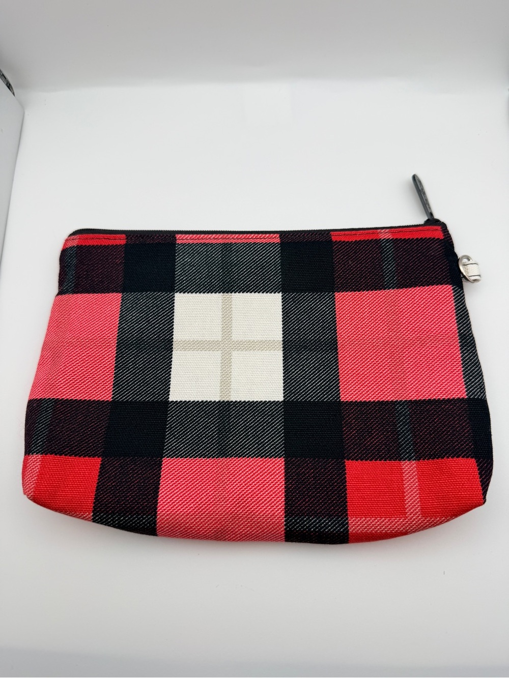 Thirty-one 31 Mini Zipper Pouch Retired Check Mate Red White Black D ring